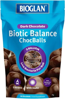Пробіотики Bioglan Biotic Balance Chocballs 3 Billion, 30 шоколадних кульок