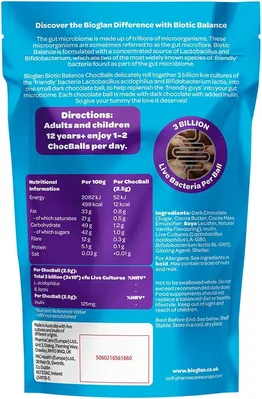 Пробіотики Bioglan Biotic Balance Chocballs 3 Billion, 30 шоколадних кульок