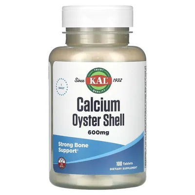 Кальцій з раковин устриць KAL Calcium Oyster Shell 600 мг, 100 таблеток
