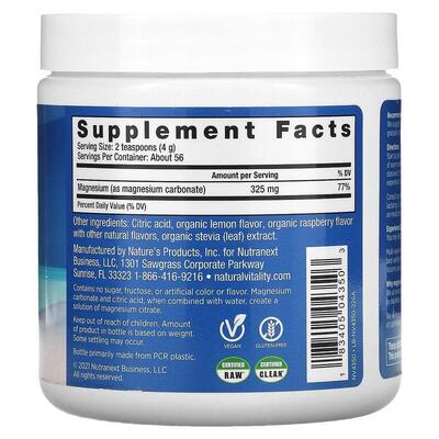 Антистресс напиток с магнием Natural Vitality CALM A Magnesium supplement малина и лимон, 226 г