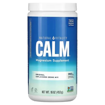 Антистрес напій з магнієм Natural Vitality CALM A Magnesium supplement оригінальний смак без добавок, 453 г