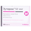 Еутирокс таблетки по 50 мкг №100 (25х4)