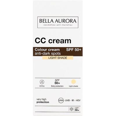 Крем для обличчя Bella Aurora CC від пігментних плям SPF50+ світлий відтінок, 30 мл