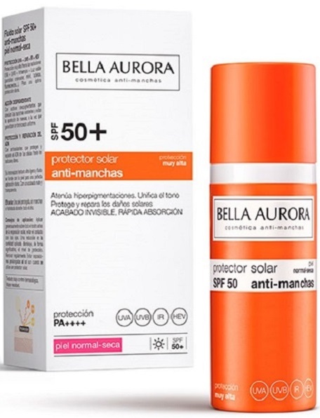 Флюїд сонцезахисний Bella Aurora SPF50+ від пігментних плям для нормальної та сухої шкіри, 50 мл