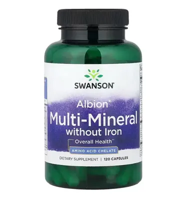 Мультимінерали без заліза Swanson Albion Multi-Mineral without Iron капсули №120