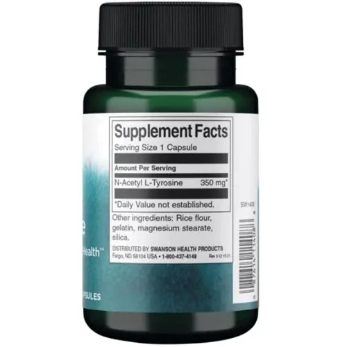 N-Ацетил-L-Тирозин Swanson NAC N-Acety L-Tyrosine 350 мг, 60 капсул