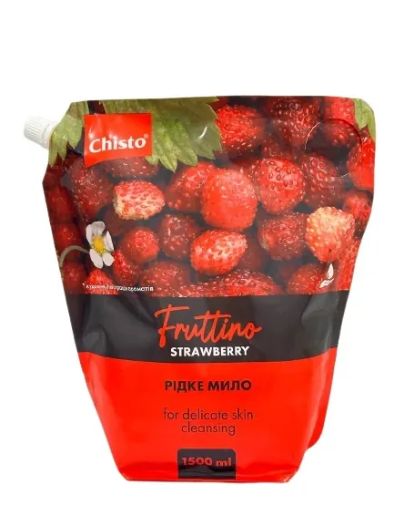 Мило рідке Chisto Fruttino Strawberry, 1500 мл дой-пак