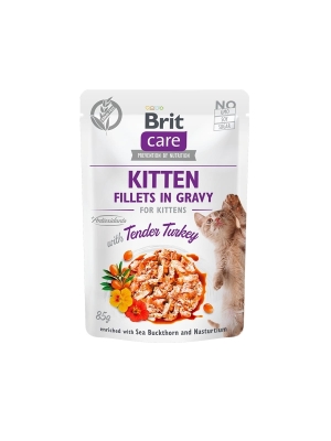 Корм влажный для котят Brit Care Cat pouch нежная индейка, 85 г