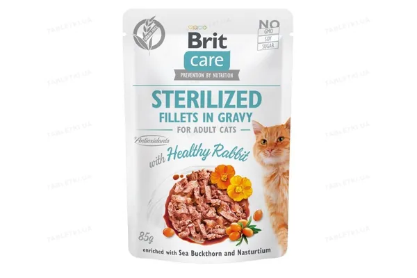 Корм вологий для кішок Brit Care Cat pouch зі смаком кролика, 85 г