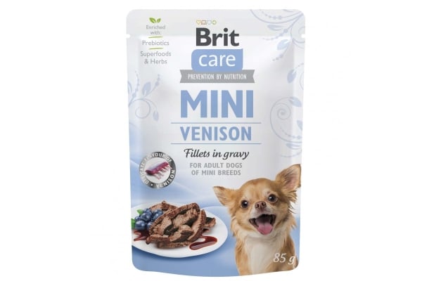 Корм влажный Brit Care Mini для взрослых собак миниатюрных пород филе дичи в соусе, 85 г