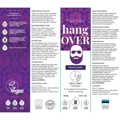 Вітаміни В-Комплекс NorVita hangOVER спрей, 30 мл