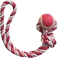 Игрушка для собак Croci 8306 Канат грейфер с петлей и мячом, розовая 5 см/33 см