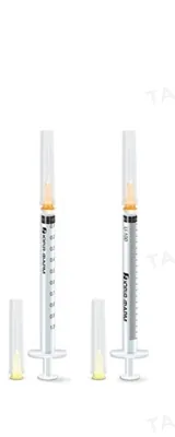 Шприц інсуліновий 1мл U-100 Юрія-Фарм 3-компонентний з двома голками 25G (0,5 x 13 мм) та 30G (0,3 x 9 мм), 1 штука