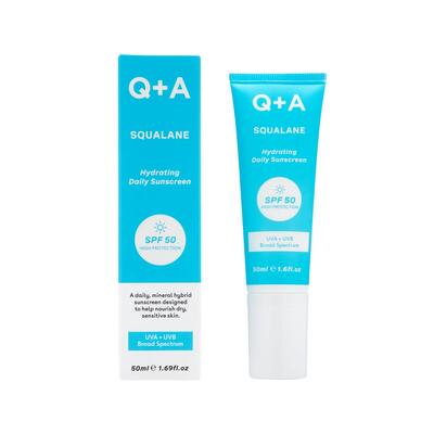 Крем для лица Q+A Увлажняющий солнцезащитный SPF50, 50 мл