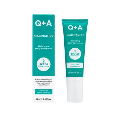 Крем для лица Q+A Балансирующий солнцезащитный SPF50, 50 мл