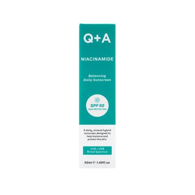 Крем для лица Q+A Балансирующий солнцезащитный SPF50, 50 мл