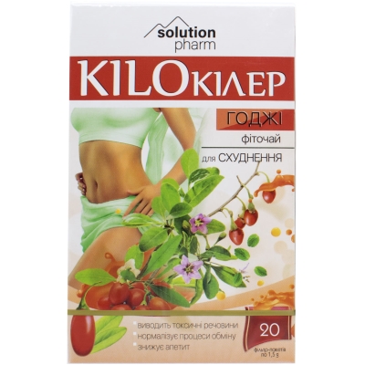 Кило Киллер Годжи Solution Pharm фиточай для похудения по 1,5 г №20 в фил.-пак.