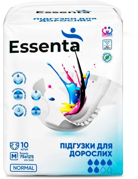 Підгузки для дорослих Essenta Normal, розмір М 75-125 см, 10 штук