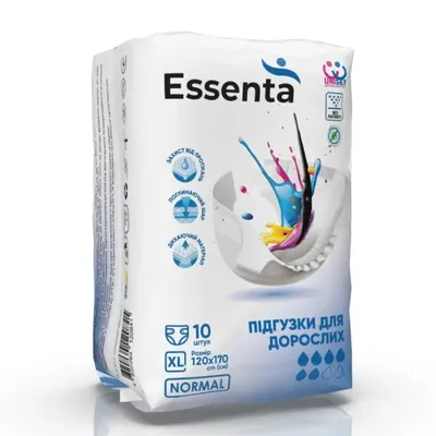 Підгузки для дорослих Essenta Normal, розмір XL 120-170 см, 10 штук