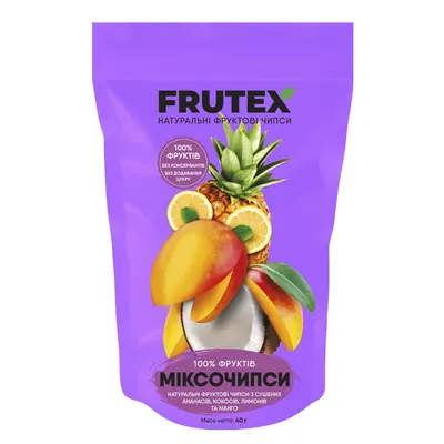 Чіпси фруктові Frutex Міксочипси ананас, кокос, лимон, манго, 40 г