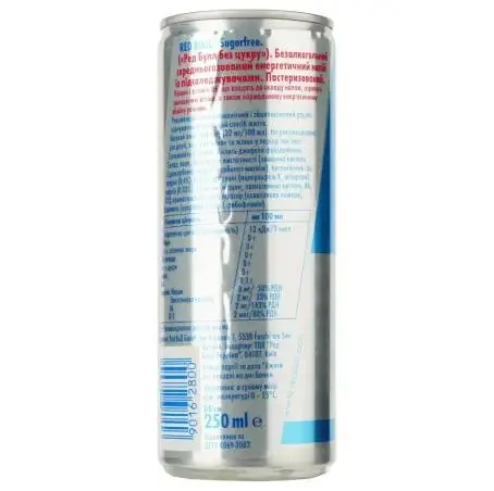 Напій енергетичний Red Bull Sugar Free без цукру, 250 мл