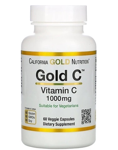 Витамин C California Gold Nutrition Gold C 1000 мг, 60 капсул