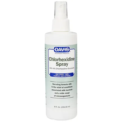 Спрей Davis Chlorhexidine з 4% хлоргексидином для собак та котів із захворюваннями шкіри та шерсті, 237 мл