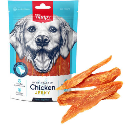 Лакомство для собак Wanpy Chicken Jerky Филе курицы вяленое, 100 г