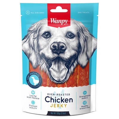 Ласощі для собак Wanpy Chicken Jerky Філе в'ялене курки, 100 г