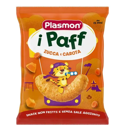 Снеки Plasmon Baby Puffs кукурудзяні з гарбузом та морквою, 15 г