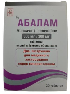 Абалам таблетки, п/плен. обол. по 600 мг/300 мг №30 в конт.
