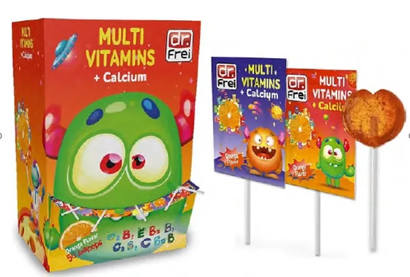 Льодяники для дітей Dr.Frei Multivitamins+Calcium, мультивітаміни+кальцій 1 штука