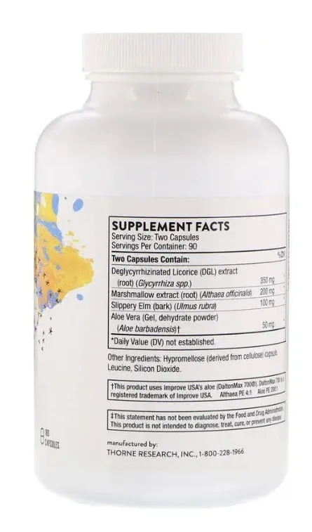 Підтримка шлунку Thorne Research GI-Relief, 180 капсул