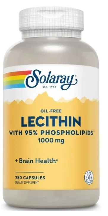 Лецитин соєвий Solaray Lecithin 500 мг, 250 капсул