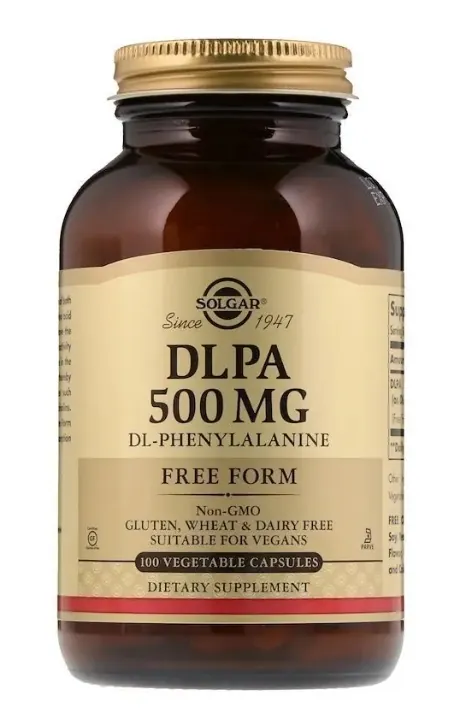 DL-фенілаланін Solgar DLPA 500 мг вег. капсули №100