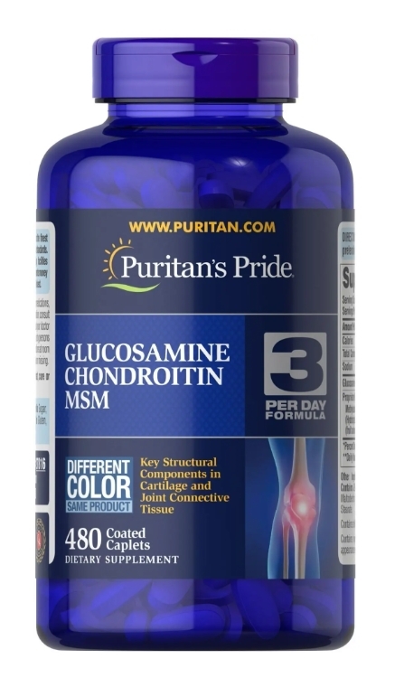 Глюкозамин хондроитин и МСМ Puritan's Pride Glucosamine Chondroitin MSM Double Strength, 480 каплет