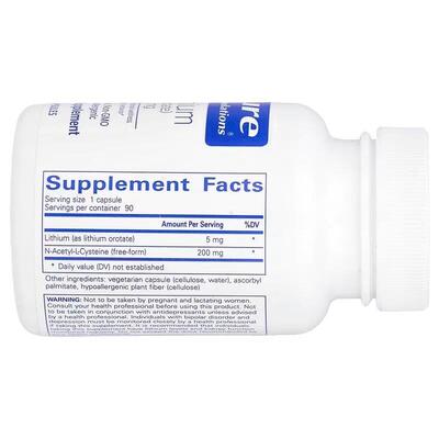 Літій (оротат) Pure Encapsulations Lithium (Orotate) 5 мг, 90 капсул