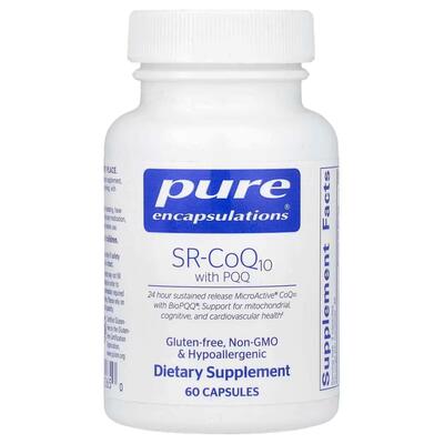 SR-Коэнзим Q10 с пирролохинолинхиноном Pure Encapsulations SR-CoQ10 with PQQ, 60 капсул