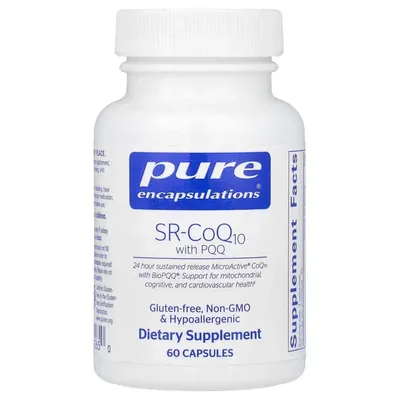 SR-Коензим Q10 з піролохінолінхіноном Pure Encapsulations SR-CoQ10 with PQQ, 60 капсул