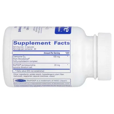 SR-Коензим Q10 з піролохінолінхіноном Pure Encapsulations SR-CoQ10 with PQQ, 60 капсул
