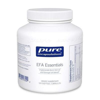 Риб'ячий жир в тригліцеридній формі з олією огірочника Pure Encapsulations EFA Essentials, 120 капсул