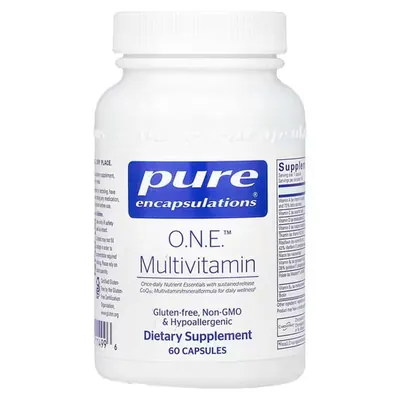 Мультивітаміни та мінерали з антиоксидантним комплексом CoQ10 та лютеїном Pure Encapsulations ONE Multivitamin, 60 капсул