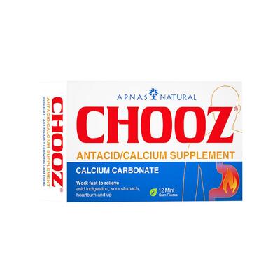 Чуз Apnas Natural Chooz от изжоги со вкусом мяты жевательные резинки №12