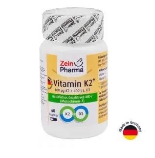 Витамин К2 100 мкг +Д3 400 МЕ ZeinPharma капсулы №60