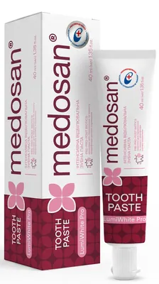 Зубна паста Medosan LumiWhite Pro інтенсивна відбілююча, 40 мл