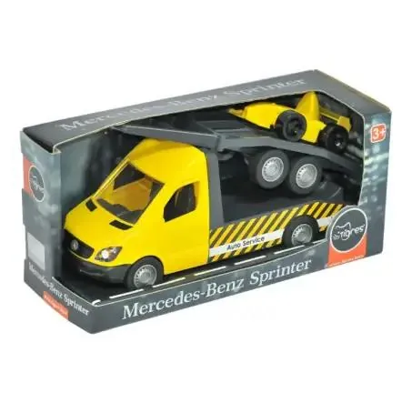 Іграшка для дітей авто Tigres Mercedes-Benz Sprinter Евакуатор з лафетом жовтий