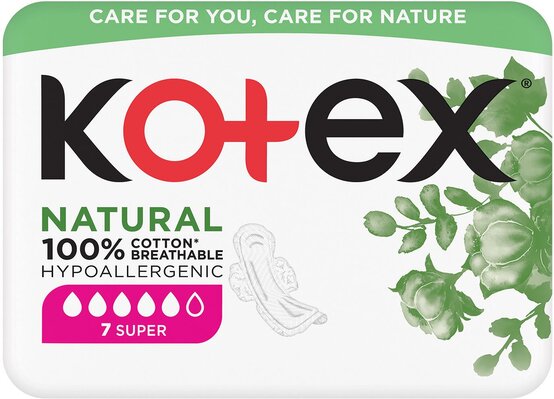 Прокладки гігієнічні Kotex Natural супер, 7 шт
