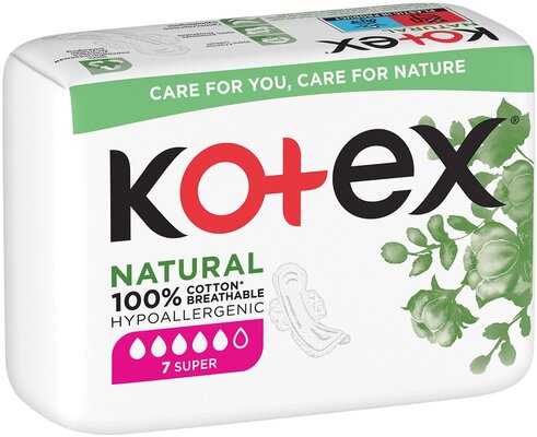 Прокладки гігієнічні Kotex Natural супер, 7 шт
