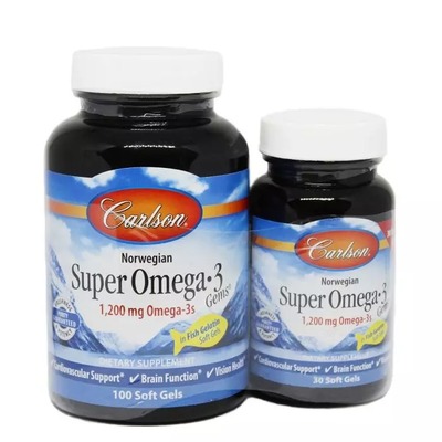 Супер Омега-3 Carlson Labs Wild Caught Super Omega-3 Gems, 100+30 капсул из рыбьего желатина