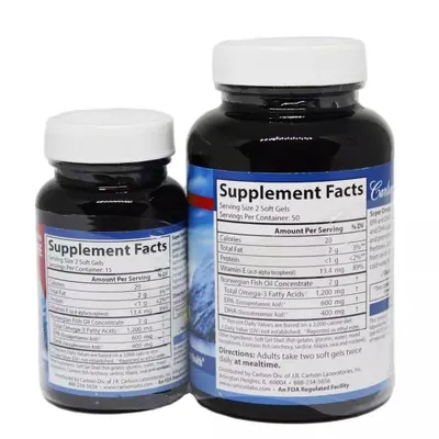 Супер Омега-3 Carlson Labs Wild Caught Super Omega-3 Gems, 100+30 капсул із риб'ячого желатину